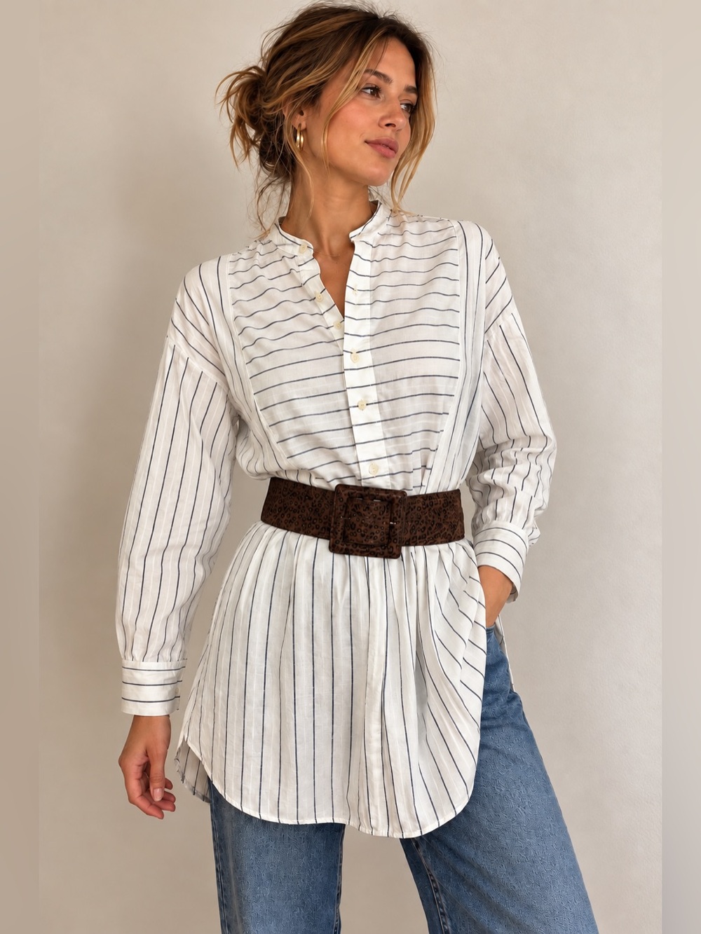 Polo Ralph Lauren XL Oversized Striped Tunic Shirt